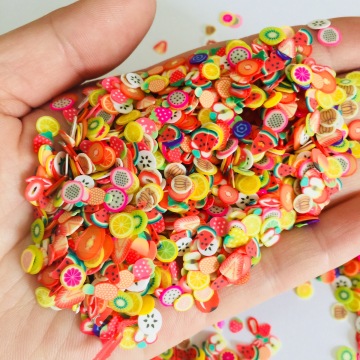 1000pcs Fruit slices Filler For Nails Art Tips Soft pottery Slime Fruit For Kids DIY slime Accessories Supplies Decoration Toys