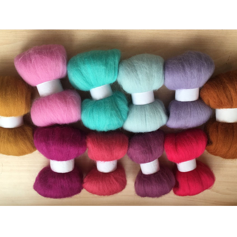 needle felting DIY roving felt 100% merino wool fiber mix color 10g/10pcs/lot