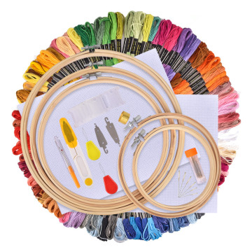 134pcs Premium Embroidery Cross Stitch Threads Bracelets Crafts DIY 100 Skeins Free Set of Embroidery Needles