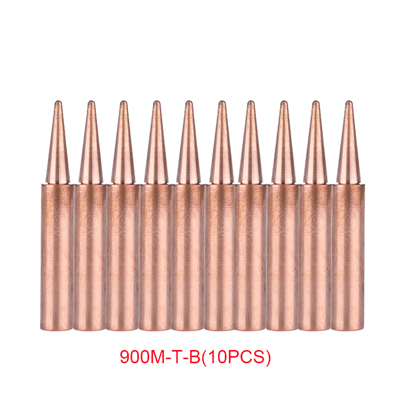 10PCS/Lot Copper Solder Iron Tip 900M-T-K/SK/I/IS/B/1C/2C/3C/4C/0.8D/1.2D/1.6D/2.4D/3.2D/SB Welding Head For 936 Soldering Tool