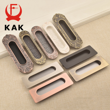 KAK Hidden Door Handles Zinc Alloy Tatami Recessed Pull Sliding Door Handles Bedroom Cabinet Handle Furniture Handle Hardware