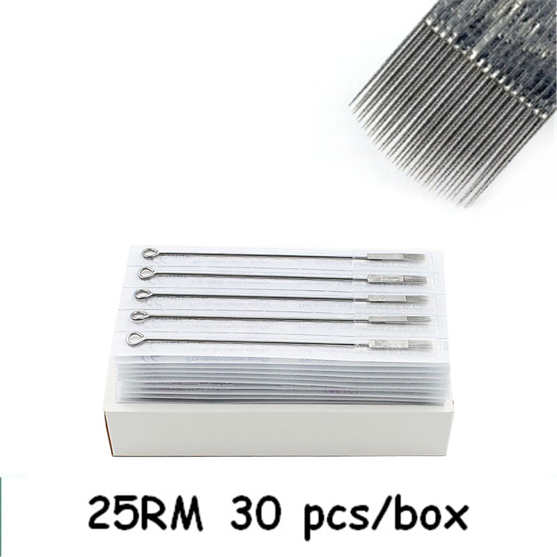 30PCS 25 RM EZ Disposable Sterilized Tattoo Needles Round Magnum Needles Stainless Steel For tattoo grips tattoo tips