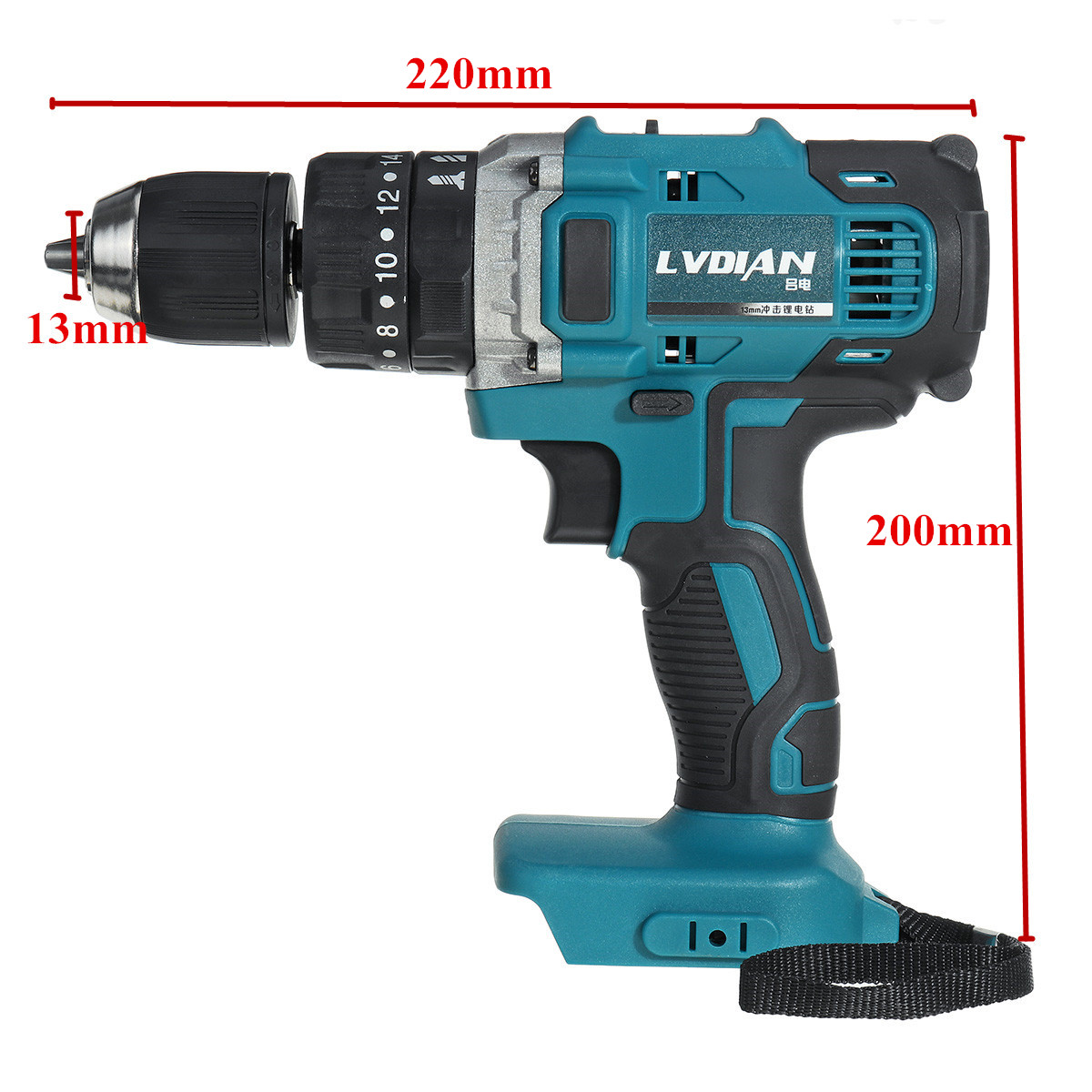 3-In-1 Electric Impact Drill Hammer Drill Electric Screwdriver Rechargable 13mm 2-Speed 25-90Nm For Makita Battery 18V