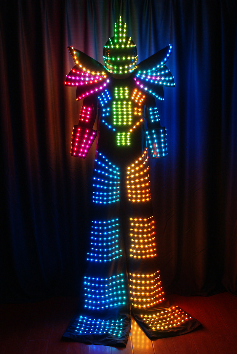 LED Light Sorghum Robot Suit Rangers Stilts Clothes Luminous Costumes Giant bar Party Performance Electronic Music Dance Show