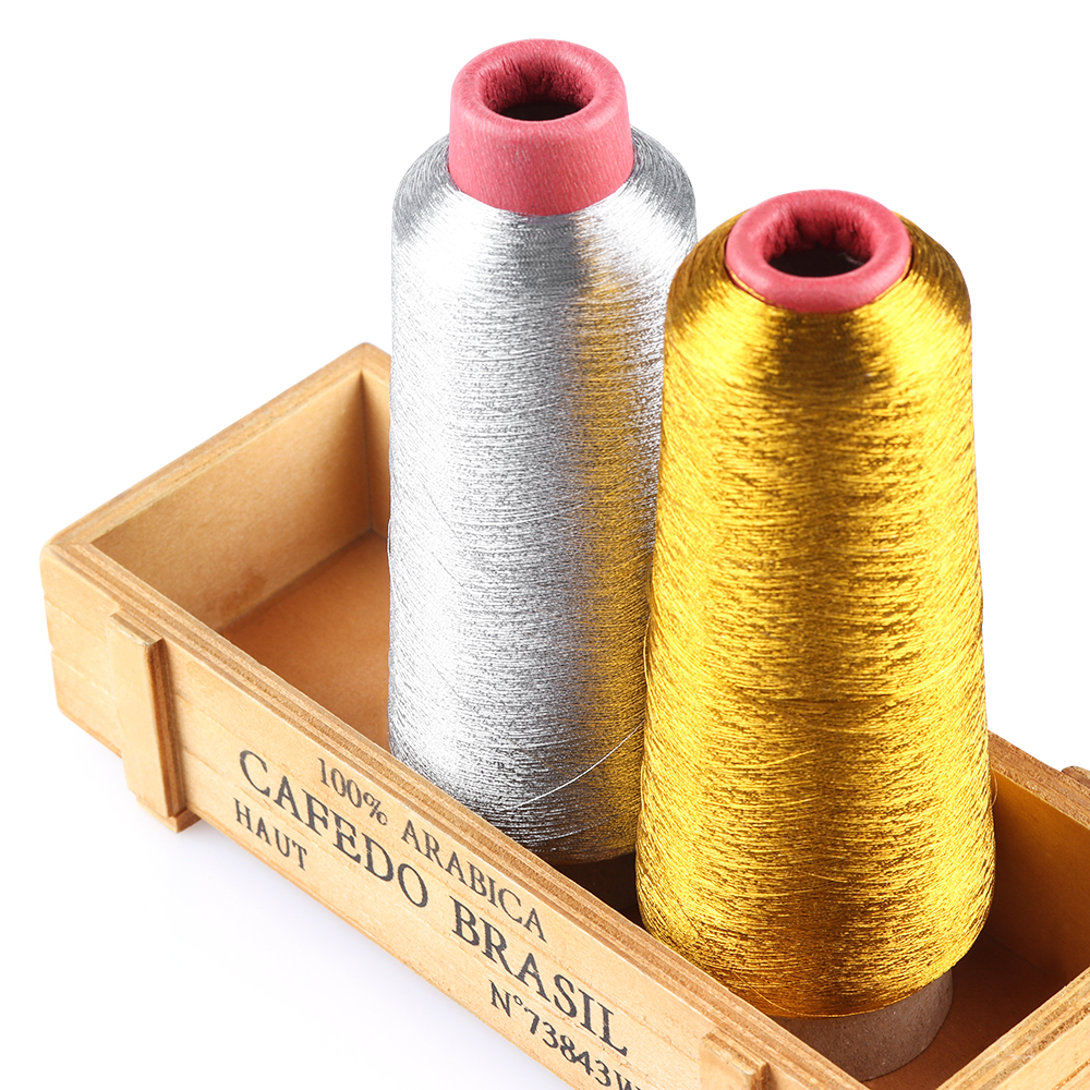 1Roll 3000M Sewing Thread Line Gold/Silver Embroidery Threads Computer Cross-stitch Thread Textile Metallic Yarn Woven Line