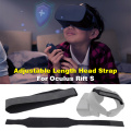 Black Belt Reduce Pressure Head Strap PU Leather Gaming VR Headset Accessories Magic Sticker Adjustable Length For Oculus Rift S