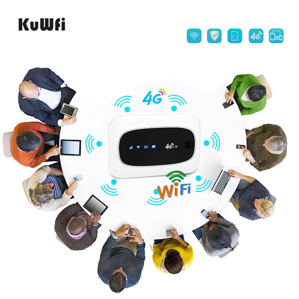 KuWFi 4G Wifi Router 4G FDD/TDD LTE Routers 150Mbps Pocket Wifi Mini Wireless Router&Wireless Modem With SIM/SD Card Slot