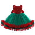 Children Clothing 2021 Kids Dress Christmas Models With Bowknot Sequins Girls Dresses Sleeveless Baby Girls Puffydress 1-5 Years