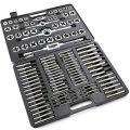 110Pcs Tap and Die Set Tungsten Steel Titanium Tap and Die Combination Set For Cutting External & Internal Threads