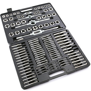 110Pcs Tap and Die Set Tungsten Steel Titanium Tap and Die Combination Set For Cutting External & Internal Threads