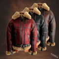 WEPBEL Winter Men's PU Leather Jacket Mens Fleece Fur Collar Motorcycle Jackets Casual Outdoor Thermal Leather Coats