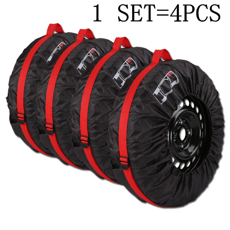 4Pcs/Lot Car Spare Tire Cover Case Polyester Auto Wheel Tires Storage Bags Vehicle Tyre Accessories Dust-proof Protector