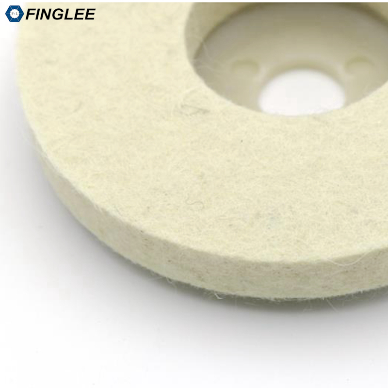 FINGLEE 4 Inch 12mm height wool felt polishing wheel Angle Grinder buffing Felt Polishing Disc for Rotary Tool Abrasive Grinding