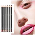 6Pcs Cosmetic Professional Wood Lipliner Smooth Waterproof Lady Charming Lip Liner Soft Pencil Contour Makeup Lipstick Tool