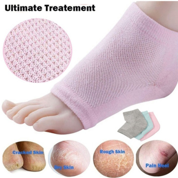 1 Pair/2pcs Silicone Moisturizing Gel Heel Socks Cracked Dry Foot Skin Care Protectors Sock Soft Transparent Pad Heel Pads