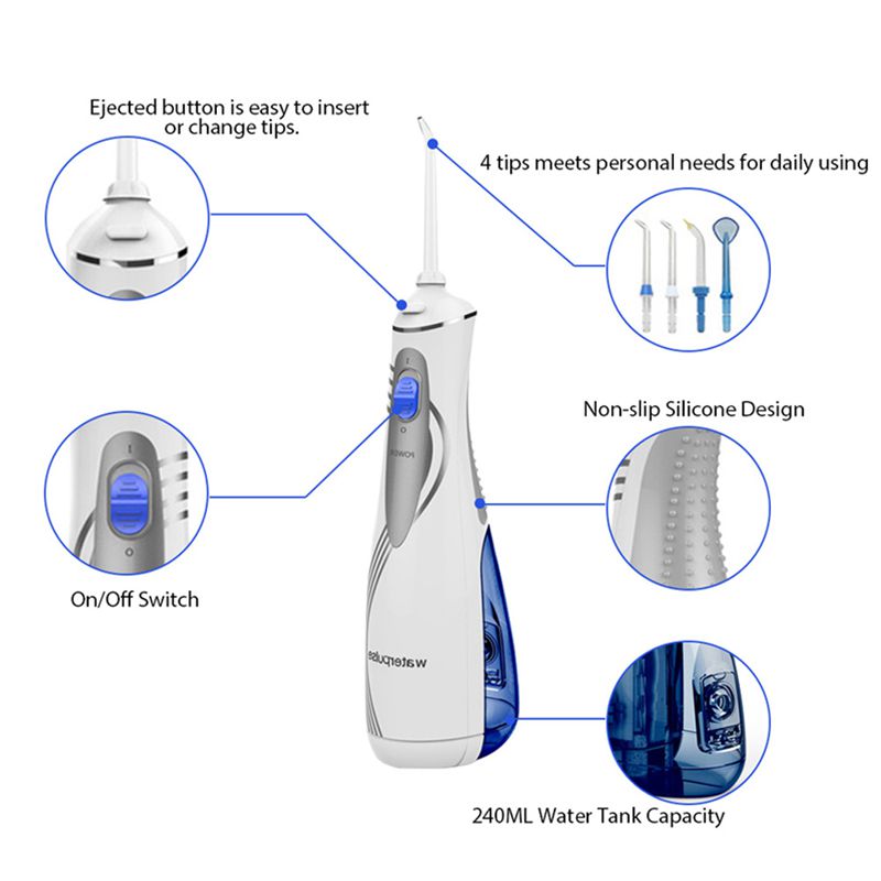 Automatic Waterpulse Irrigator Portable Dental Irrigator Cordless Water Flosser Tooth Whitening Dental Water Jet Teeth Cleaner