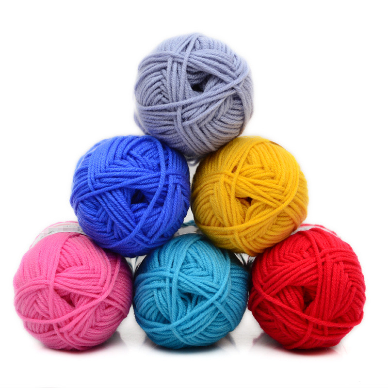 Retail 25g/ball Colorful 4# Combed Soft Baby Milk Cotton Yarn Fiber Velvet Yarn Hand Knitting Wool Crochet Yarn DIY Sweater