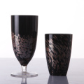 Blown Black Colored Glass Goblets For Sale