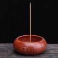 1pc Rosewood Incense Burner Stick Holder Bowl Shape Incense Stand Holder Censer Home Decoration Smell Aromatic Incense Burners