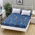 LAGMTA 1pc 100% Cotton Printing Cartoon Plant Plaid Fitted Sheet Mattress Cover Four Corners With Elastic Band Bed Sheet
