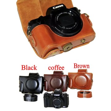 New PU Leather Camera Case Video Bag For Canon PowerShot G5X Digital Camera Bag With Strap