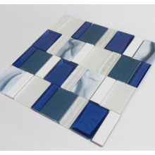 Blue glass and ceramic mosaic tiles