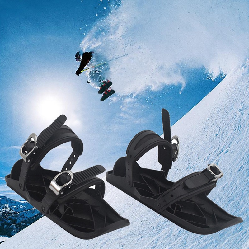 New Mini Ski Skates Skiing Shoes for Snow The Short Skiboard Snowblades Adjustable Bindings Portable Skiing Shoes Mini Snowboard