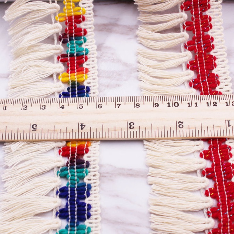1Yards/Lot Tassel Trim Fringe Tassels Ethnic Style Lace Trim Lace Fabric Ribbon Curtain Clothing Sewing Garment Tassle Materials