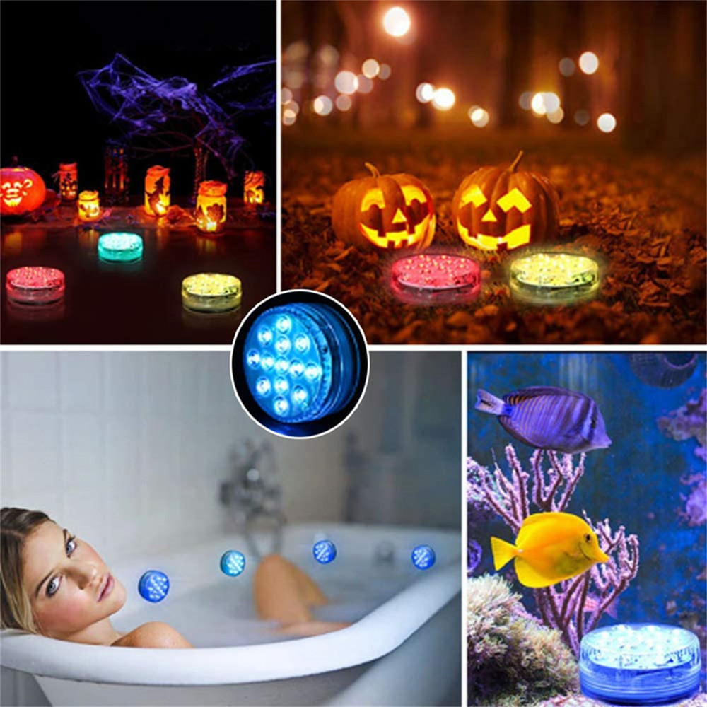 2020 New 13 LED Submersible Light With Magnet and Suction Cup 16 Colors Underwater Led Pool Lights for Vase,Fishtank,Wedding