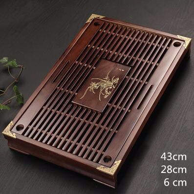 Solid Wooden Tea Tray Drainage water storage kung fu tea set with Drawer tea table Chinese tea room board ceremony tools