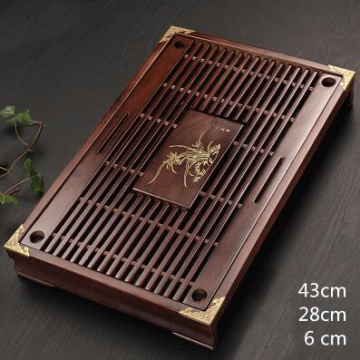 Solid Wooden Tea Tray Drainage water storage kung fu tea set with Drawer tea table Chinese tea room board ceremony tools