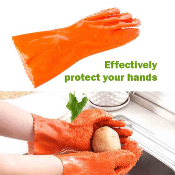 1 Pair Creative Peeled Potato Cleaning Gloves Kitchen Vegetable Rub Fruits Skin Scraping Fish Scale Non-slip Household Glove
