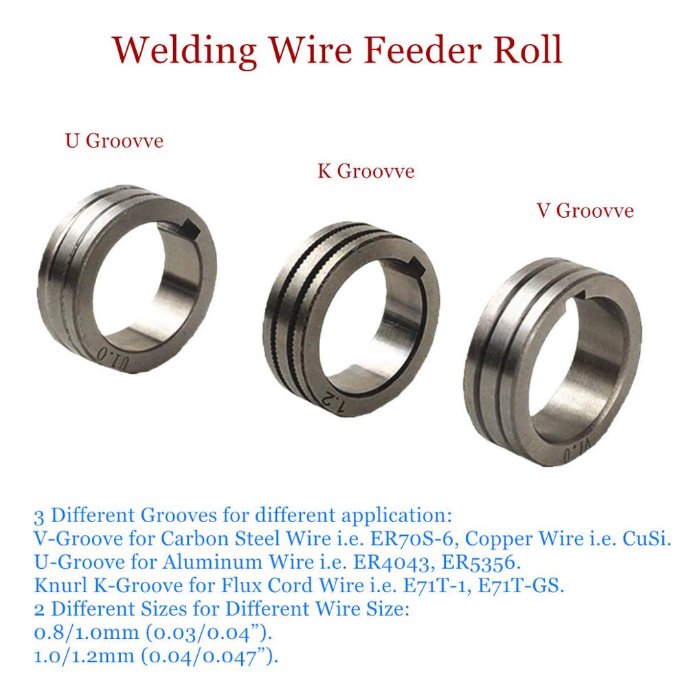Wire Feeder Roll V U K Knurl Groove 30x22x10mm for 0.8 1.0 1.2mm Steel Aluminum Flux Cord Welding Wire MIG Welding Machine