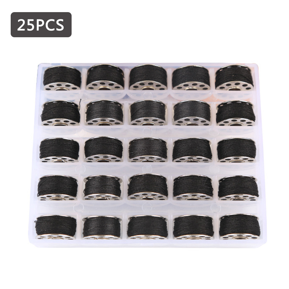 25pcs/box Sewing Threads Kit for Sewing Machine Reel Bobbin Line Shuttle Core DIY Handmade Apparel Embroidery Floss Thread