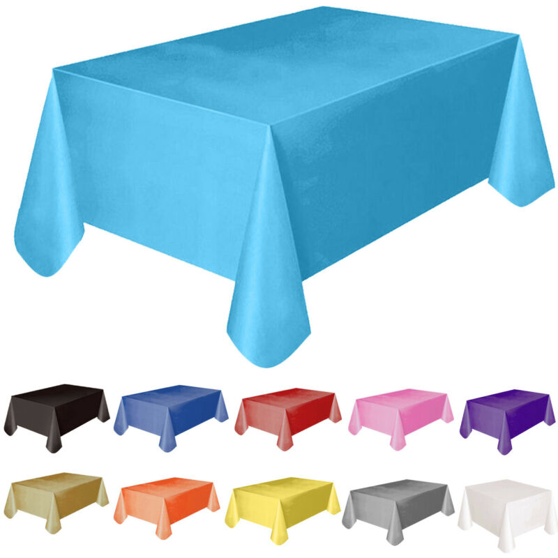 Large Plastic Rectangle Solid Dining Table Cover Disposable Table Cloth Wedding Party Tablecloth Waterproof Oil Proof Tapete