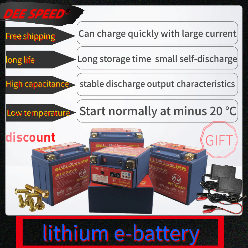 LiFePo4 12V motorcycle battery 7Ah 9 10Ah 12Ah 14Ah 20Ah with BMS lithium iron start ups bateria for 125 Motorbike 12v battery