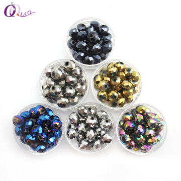 4mm 6mm 8mm plated metal Color faceted glass beads 5040 Rondelle beads jewelry beads for bracelet necklace Jewelry Making DIY