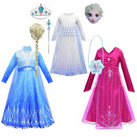 2020-Ice-Snow-2-Girls-Dresses-Wig-Snow-Queen-Elsa-Anna-Dresses-For-Kids-Clothes-Cosplay