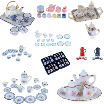 15/8/9/4/2Pcs 1:12 Dolls House Miniature Mugs Cups Pot Set 1/12 Furniture Toys Coffee Tea Cup Dollhouse Accessory