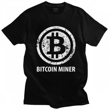 Vintage Bitcoin Miner T Shirt for Men Short Sleeve Leisure T-shirt Cryptocurrency Blockchain Tshirts O-neck Cotton Tee Clothing