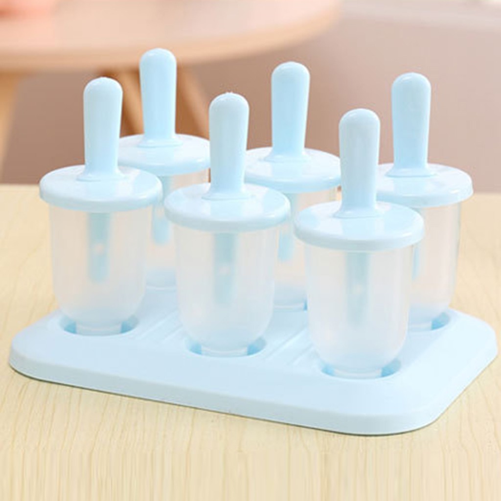 6 Cells Round Shape Summer Accessories Kitchen Tools Food Grade Lolly Mould DIY Ice Cream Maker Popsicle Molds Dessert Molds #35