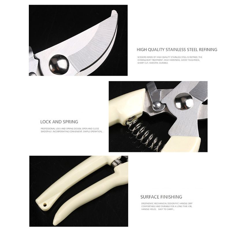 Pruner Tree Cutter Gardening Pruning Shear Scissor Stainless Steel Cutting Home Tools Anti-slip