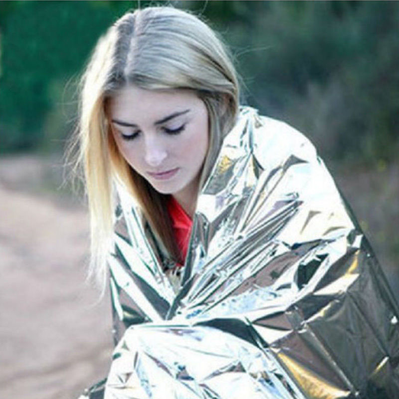 1pcs Foil Outdoor Emergency Survival Camping Sleeping Blanket Thermal Rescue New Hiking Sporting Goods Tool