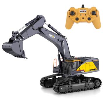 HuiNa 1:14 1592 RC Alloy Excavator 22CH Big RC Trucks Simulation Excavator Remote Control Vehicle Toy for Boys