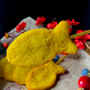 Golden Fish shaped chicken crispy bone steak