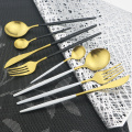 24Pcs Gold Cutlery Set Matte Knives Forks Spoons Dinner Set Stainless Steel Dinnerware Silverware Set Home Kitchen Tableware Set