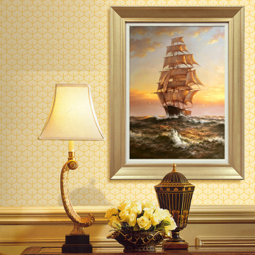 Oil Painting Canvas Print Seascape Warship Sailing Ship Modern Picture Home Decoration Gift for Living Room Wall