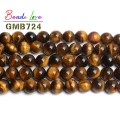 4-12MM Natural Yellow Tiger Eye Stone Round Loose Beads for Needlework Jewelry Making Bracelet Necklace Diy Wholesale 15 Inch