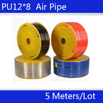 Free shipping PU Pipe 12*8mm for air & water 5M/lot Pneumatic parts pneumatic hose luchtslang air hose ID 8mm OD 12mm