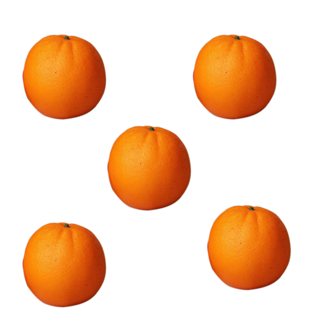 30# 5pcs Orange Plastic Artificial Fruit Plastic Food Fake Fruit Home Decoration Supplies